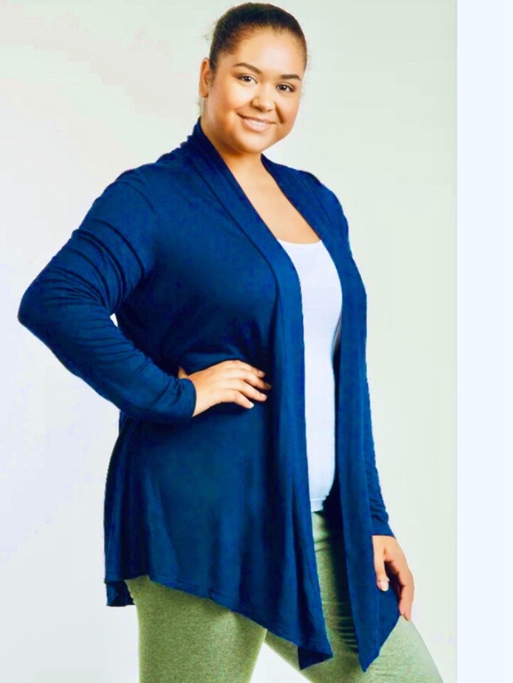 NWT Royal Blue by Design Open Cardigan XL Geometric Sweater Fall Casual Workear